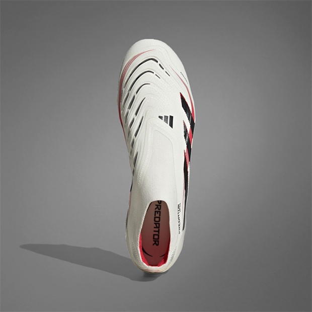 Ghete de fotbal adidas Predator Elite Laceless Firm Ground alb negru rosu