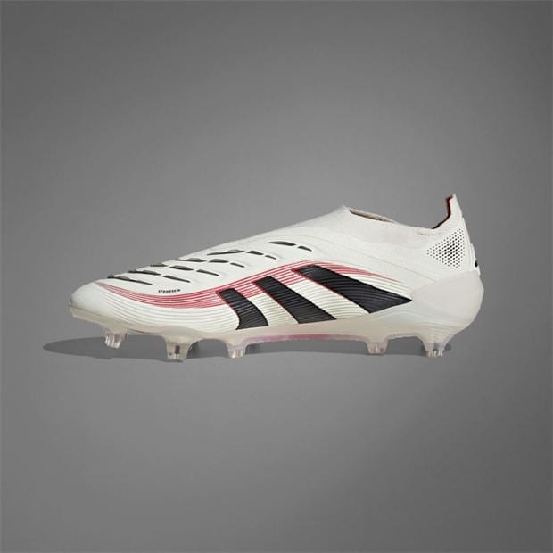 Ghete de fotbal adidas Predator Elite Laceless Firm Ground alb negru rosu