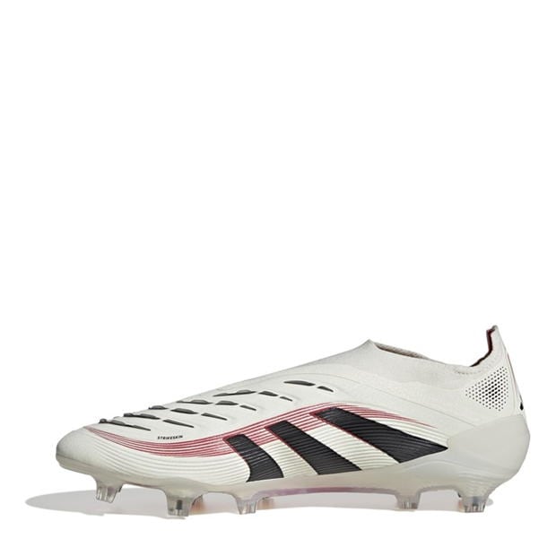 Ghete de fotbal adidas Predator Elite Laceless Firm Ground alb negru rosu