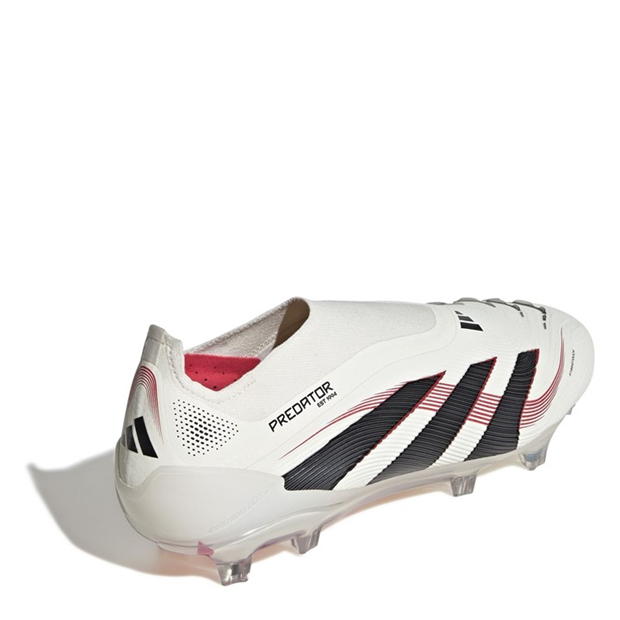 Ghete de fotbal adidas Predator Elite Laceless Firm Ground alb negru rosu