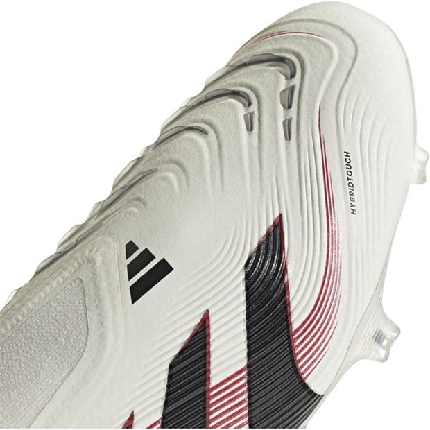 Ghete de fotbal adidas Predator Elite Laceless Firm Ground alb negru rosu