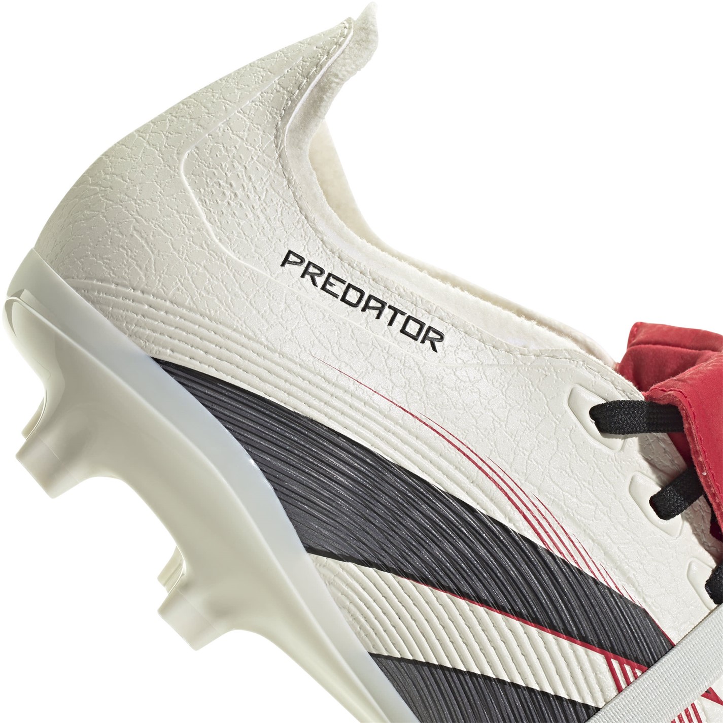 Ghete de fotbal adidas Predator League Fold Over Tongue Firm Ground alb negru rosu