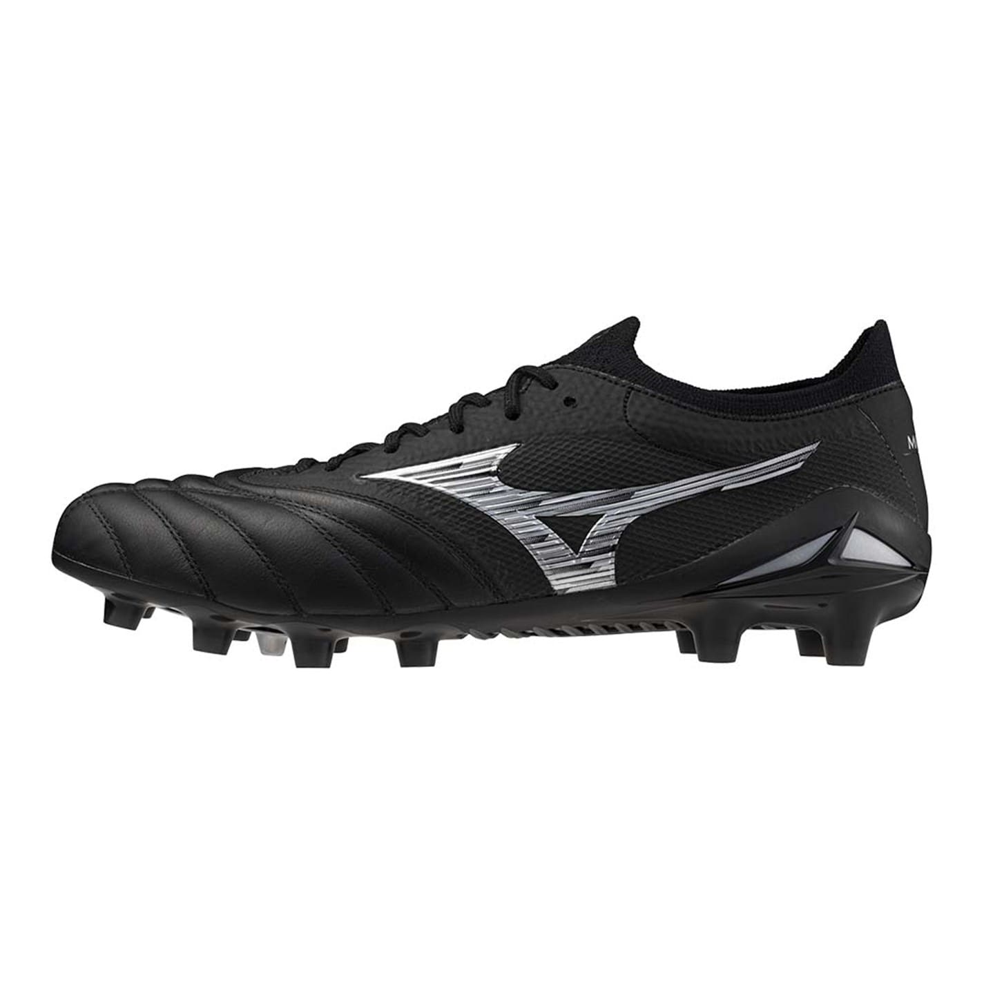 Ghete de fotbal Mizuno Morelia IV Firm Ground negru argintiu