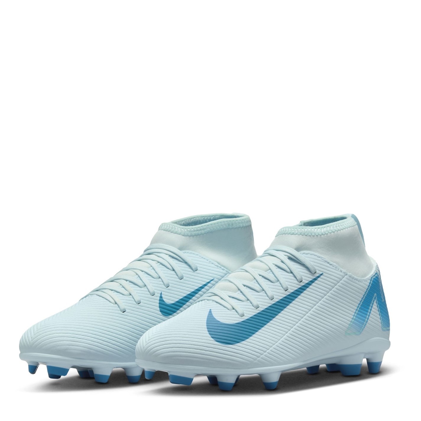 Ghete de fotbal Nike Mercurial Superfly 10 Club Firm Ground pentru copii albastru baltic