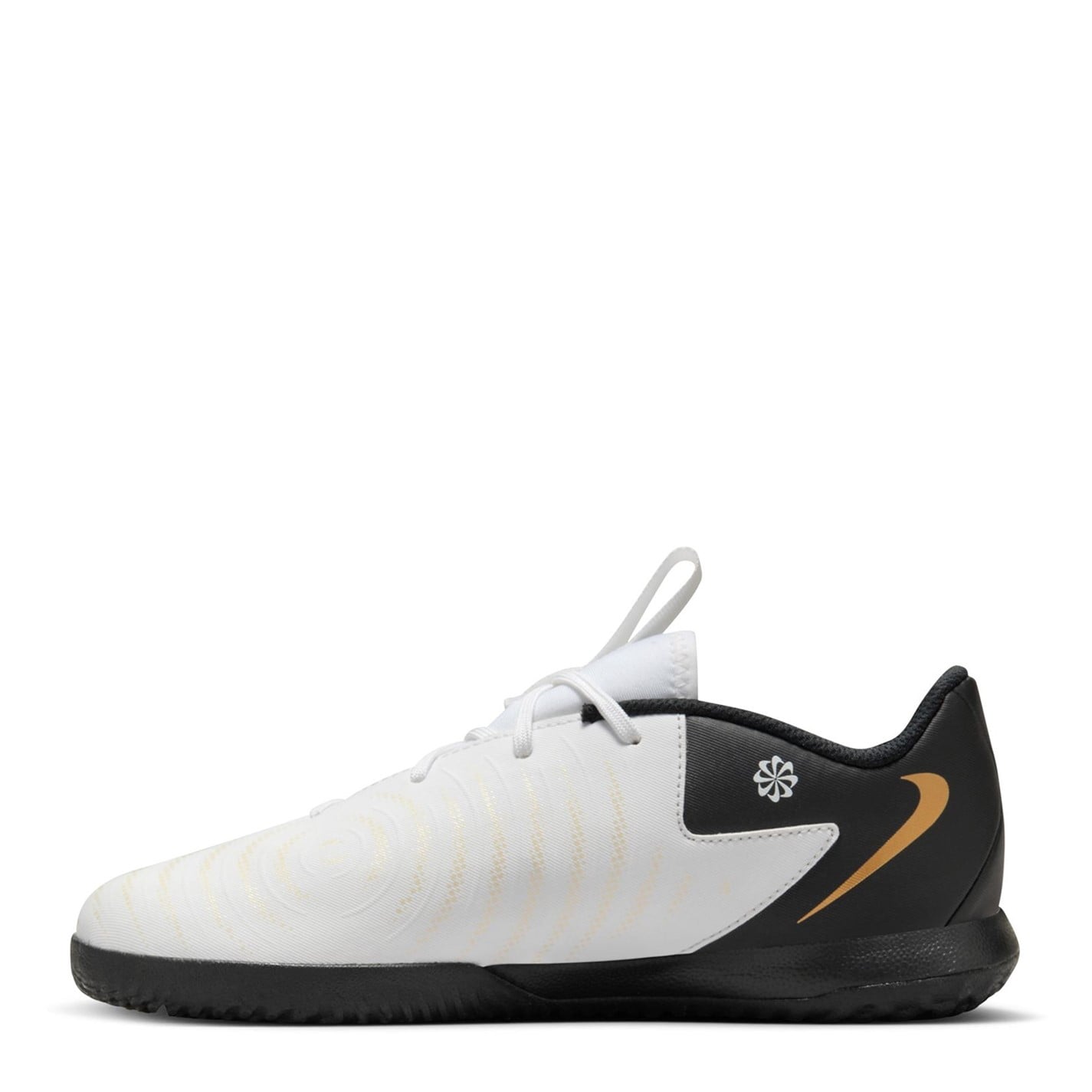 Ghete de fotbal Nike Phantom GX 2 Academy sala pentru copii alb negru auriu