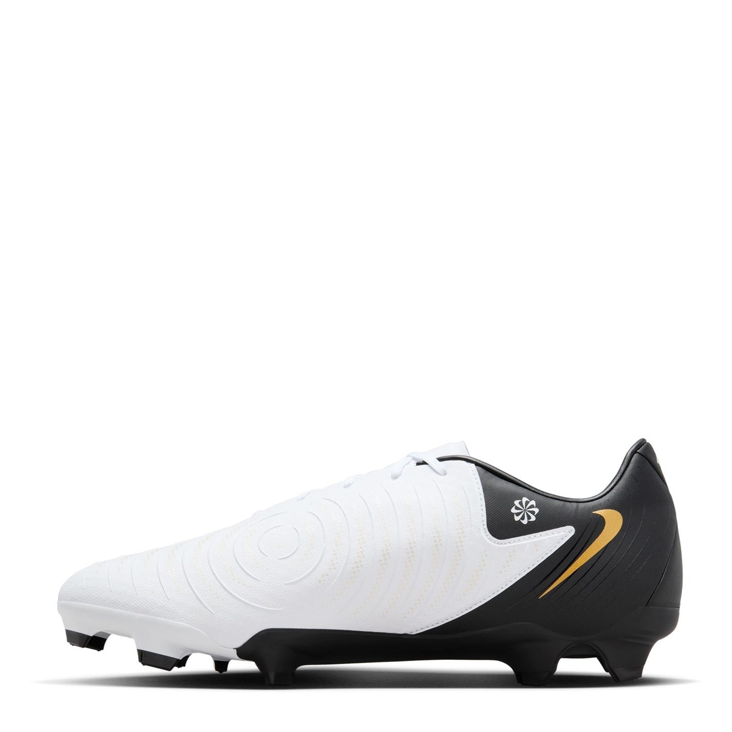 Ghete de fotbal Nike Phantom GX II Academy Firm Ground alb negru auriu