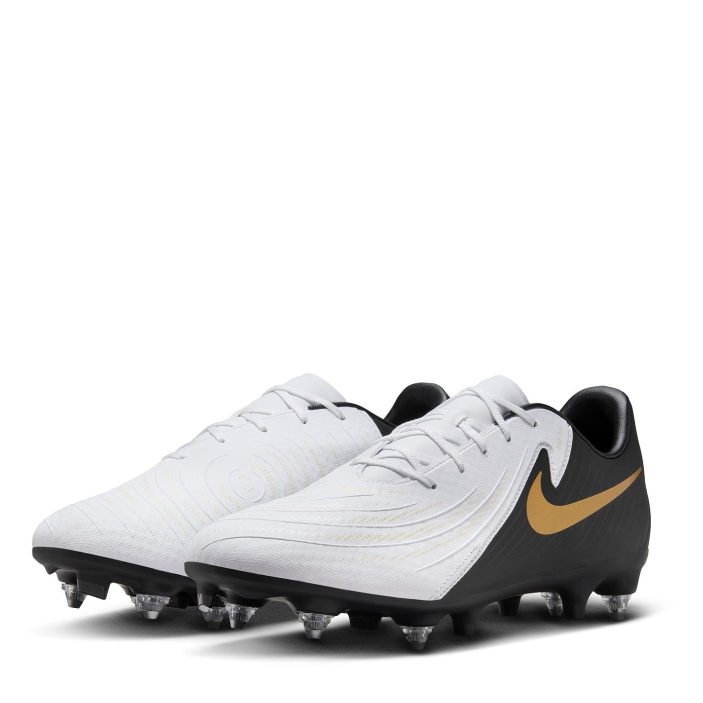 Ghete de fotbal Nike Phantom GX II Academy gazon sintetic alb negru auriu