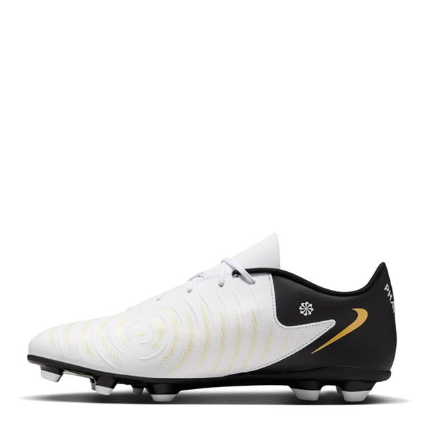 Ghete de fotbal Nike Phantom GX II Club Firm Ground alb negru auriu