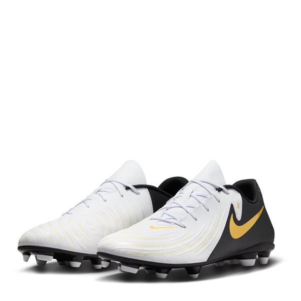 Ghete de fotbal Nike Phantom GX II Club Firm Ground alb negru auriu