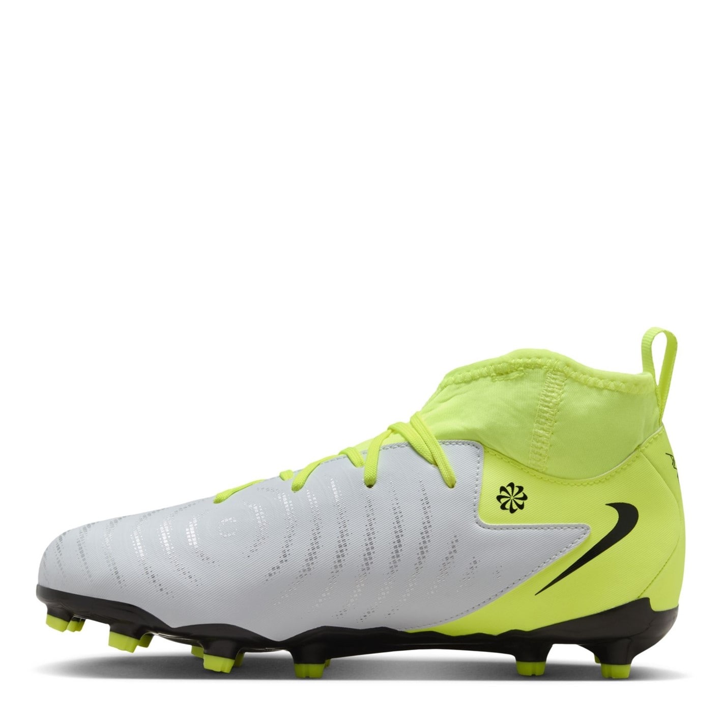 Ghete de fotbal Nike Phantom Luna II Academy Firm Ground pentru copii argintiu galben