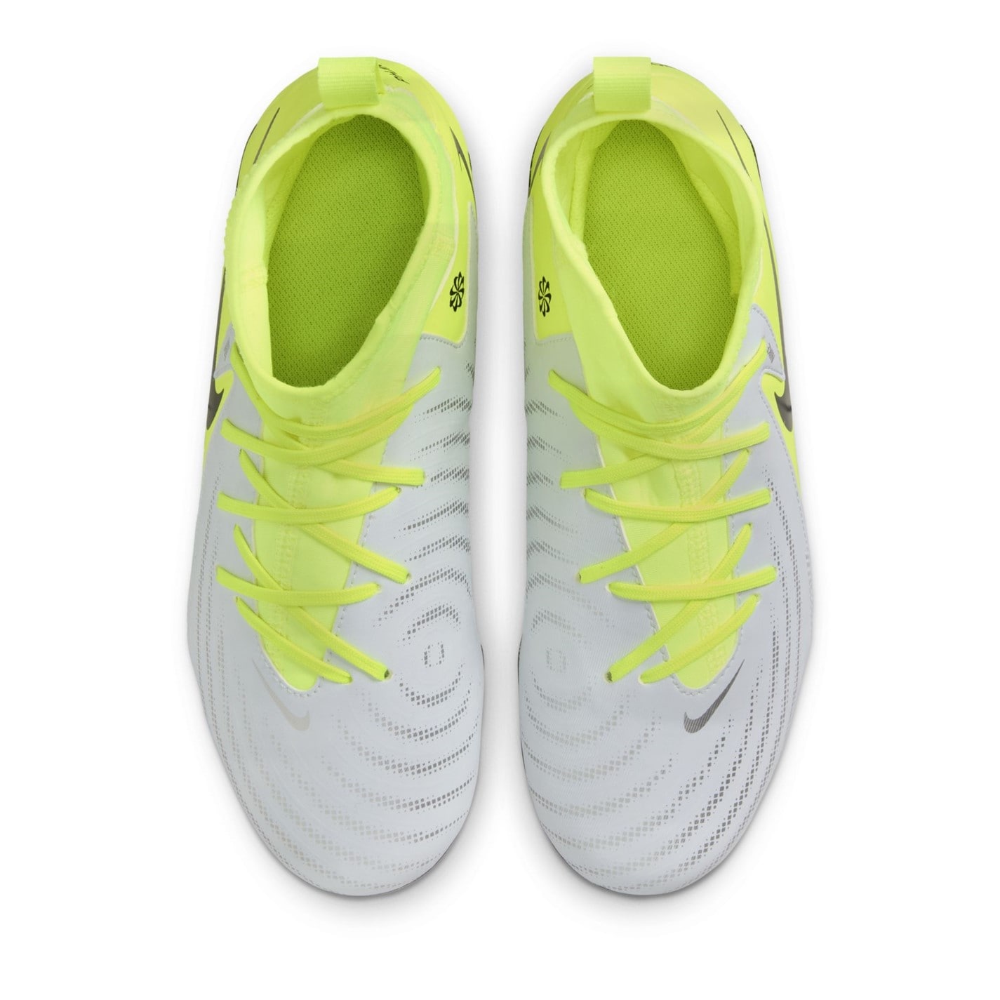 Ghete de fotbal Nike Phantom Luna II Academy Firm Ground pentru copii argintiu galben