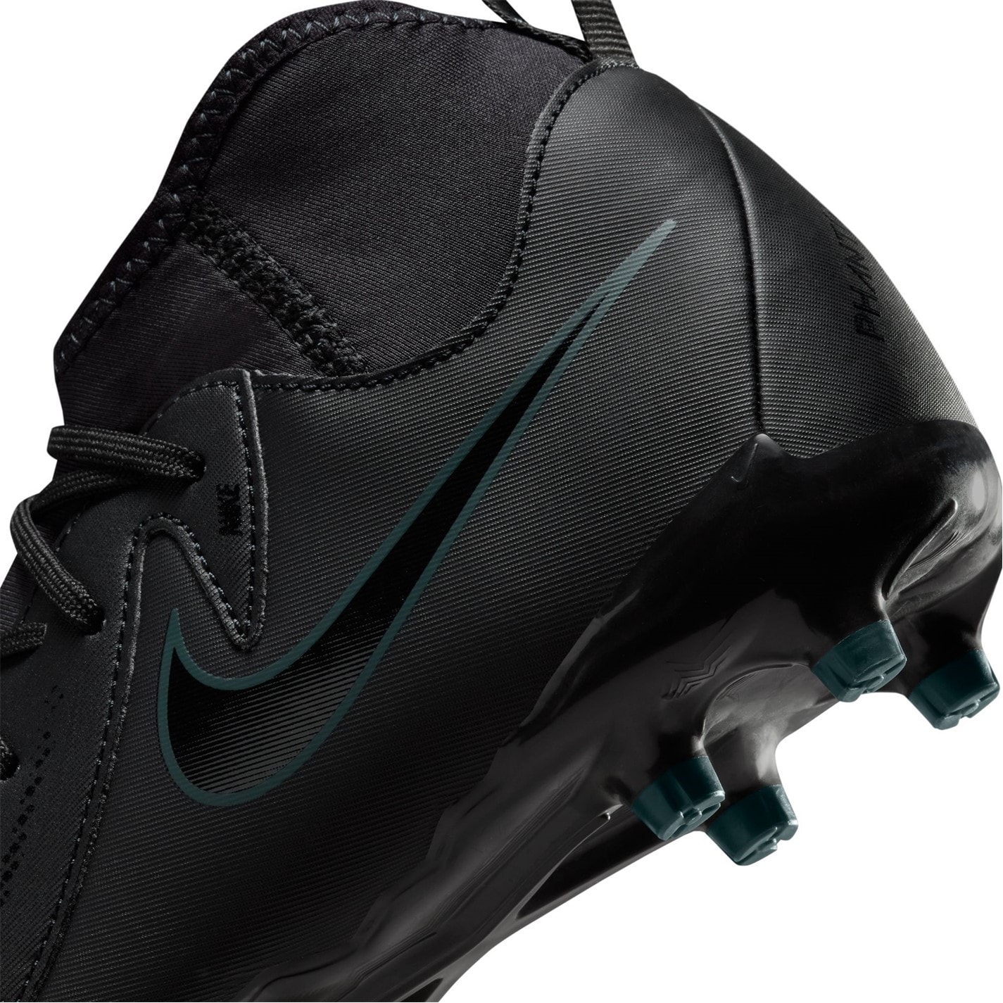 Ghete de fotbal Nike Phantom Luna II Academy Firm Ground pentru copii negru verde