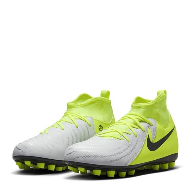 Ghete de fotbal Nike Phantom Luna II Academy Juniors Artificial Ground argintiu galben