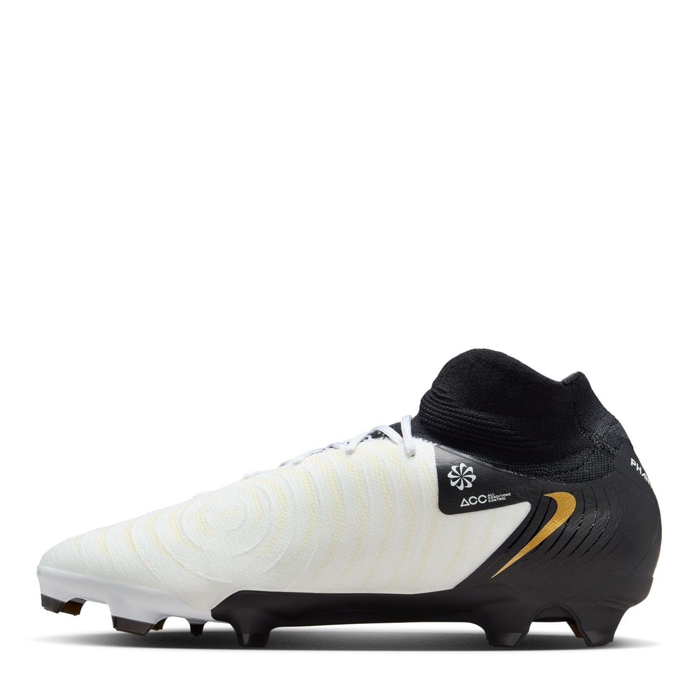 Ghete de fotbal Nike Phantom Luna II Pro Firm Ground alb negru auriu