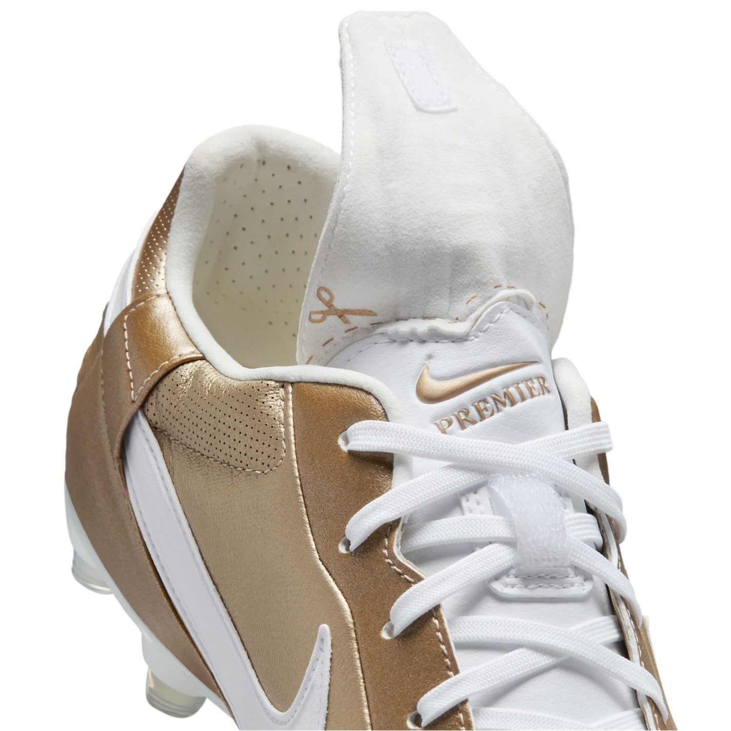 Ghete de fotbal Nike Premier 3 Firm Ground auriu alb