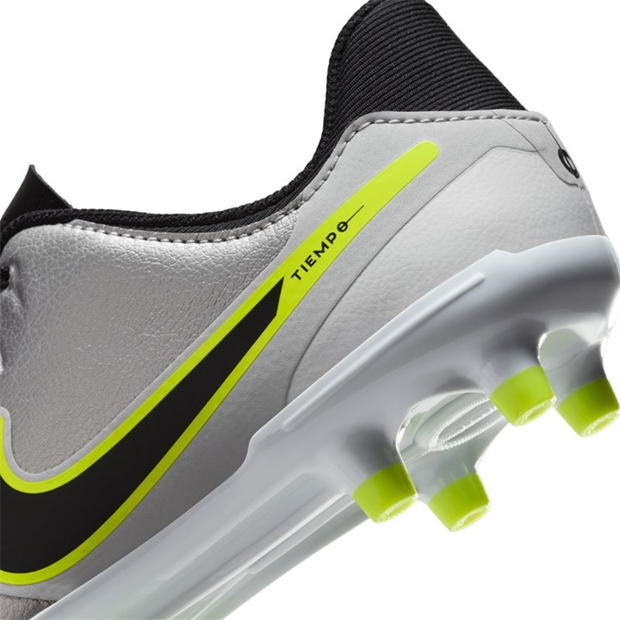 Ghete de fotbal Nike Tiempo Legend 10 Academy Firm Ground pentru copii argintiu galben