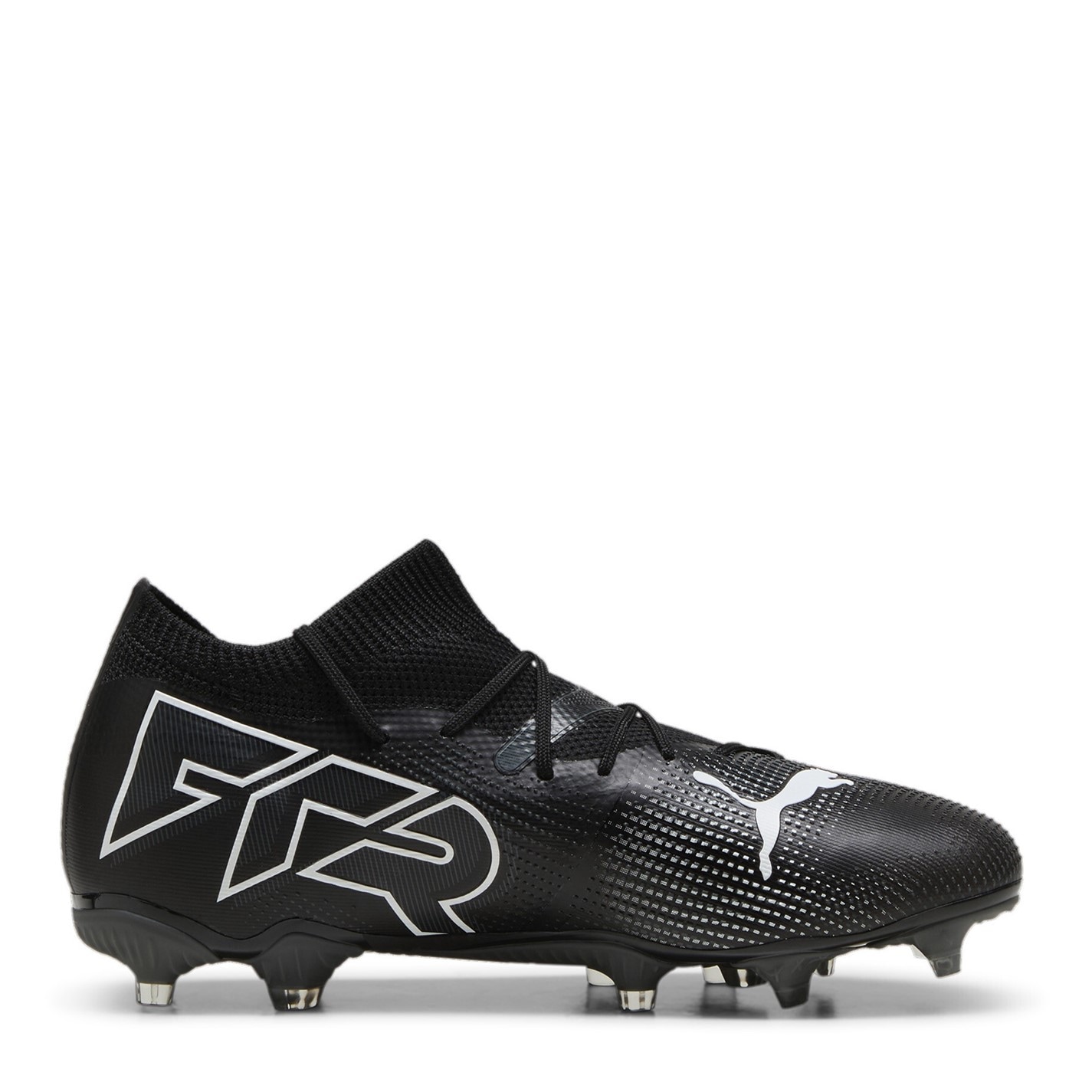 Ghete de fotbal Puma Future 7 Match Firm Ground pentru femei negru alb