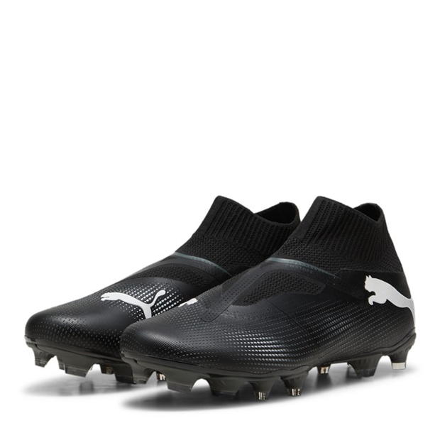 Ghete de fotbal Puma Future 7 Match+ Laceless Firm Ground negru alb