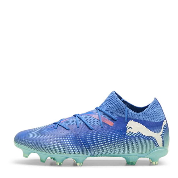 Ghete de fotbal Puma Future 7 Match Rush Firm Ground albastru alb verde