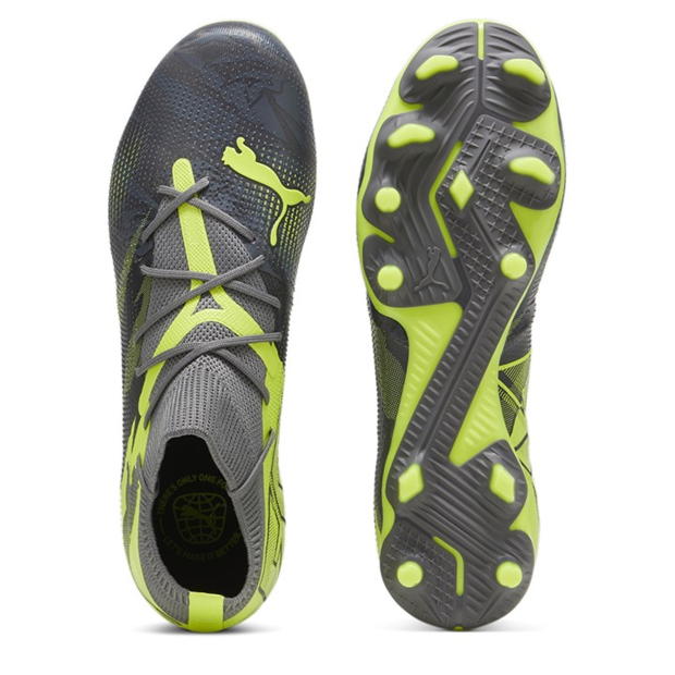 Ghete de fotbal Puma Future 7 Match Rush Firm Ground gri verde lime