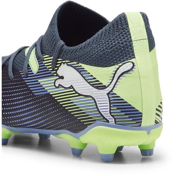 Ghete de fotbal Puma Future 7 Match Rush Firm Ground pentru copii gri alb verde