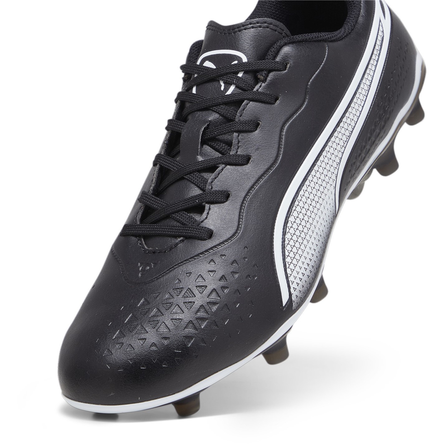 Ghete de fotbal Puma King Match Firm Ground negru alb