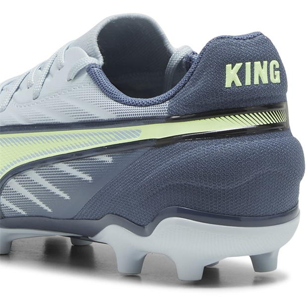 Ghete de fotbal Puma King Match Firm Ground pentru copii gri galben