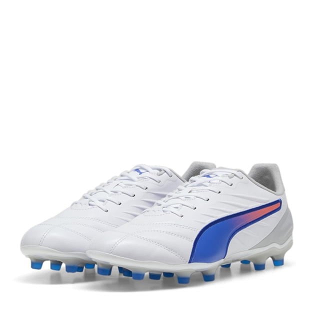 Ghete de fotbal Puma King Pro Firm Ground alb albastru gri