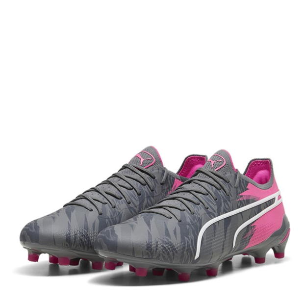 Ghete de fotbal Puma King Ultimate Firm Ground gri roz