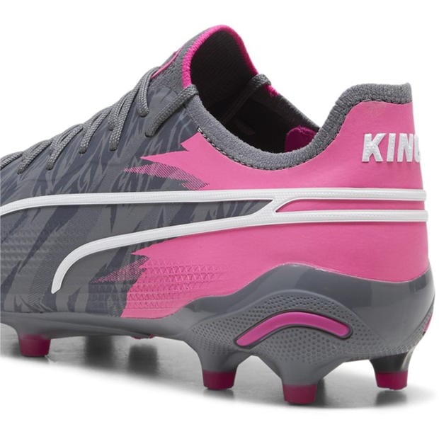 Ghete de fotbal Puma King Ultimate Firm Ground gri roz