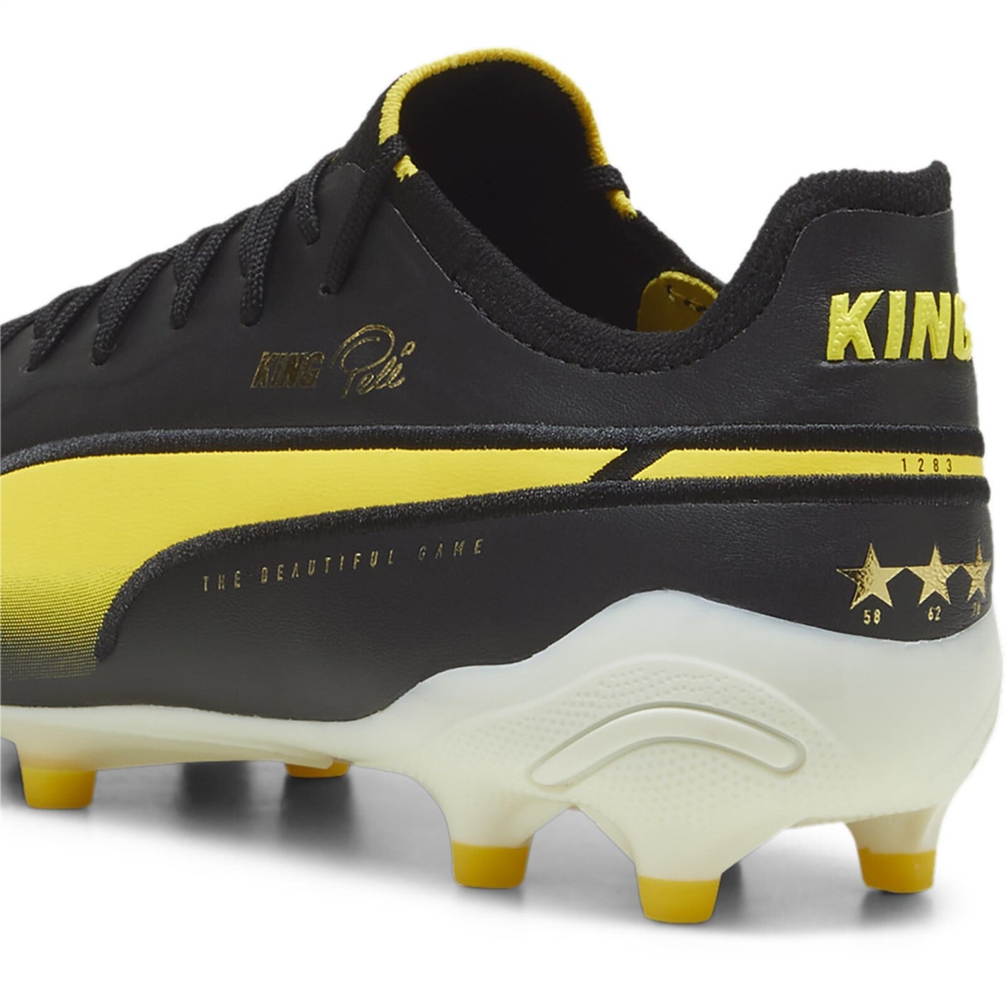 Ghete de fotbal Puma King Ultimate Firm Ground negru alb galben