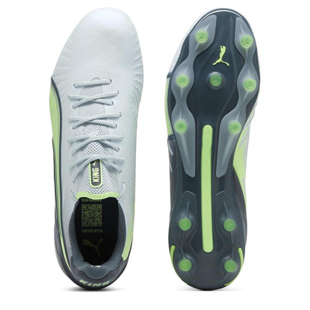 Ghete de fotbal Puma King Ultimate Launch Firm Ground gri galben