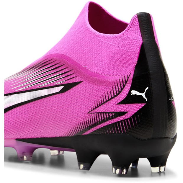 Ghete de fotbal Puma Ultra Match Laceless Firm Ground roz alb negru