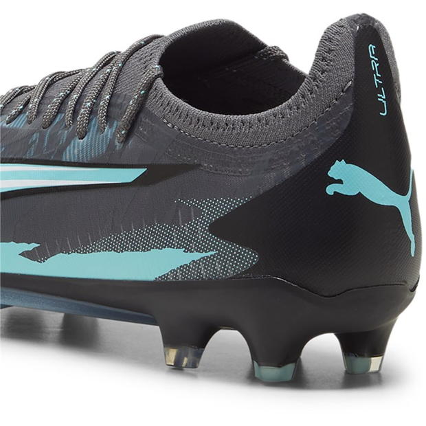 Ghete de fotbal Puma Ultra Ultimate Firm Ground gri alb albastru aqua