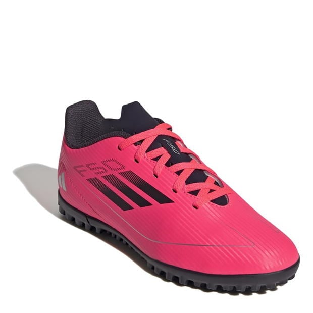 Ghete fotbal gazon sintetic adidas F50 Club pentru Copii roz negru