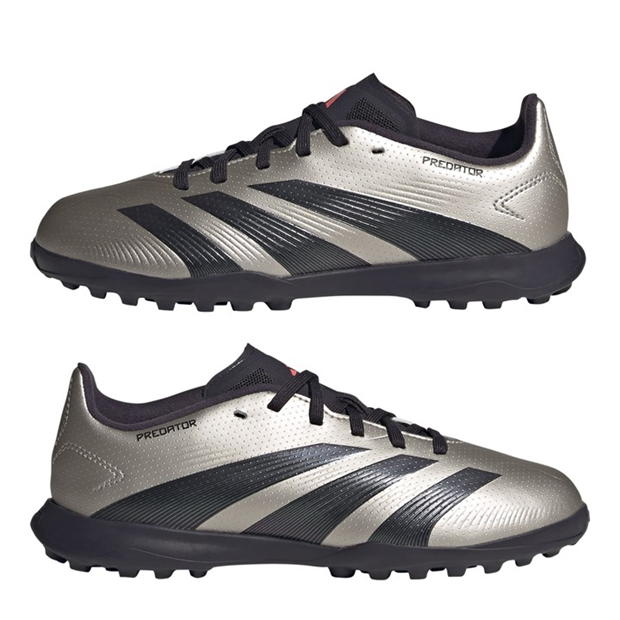 Ghete fotbal gazon sintetic adidas Predator League pentru Copii argintiu negru