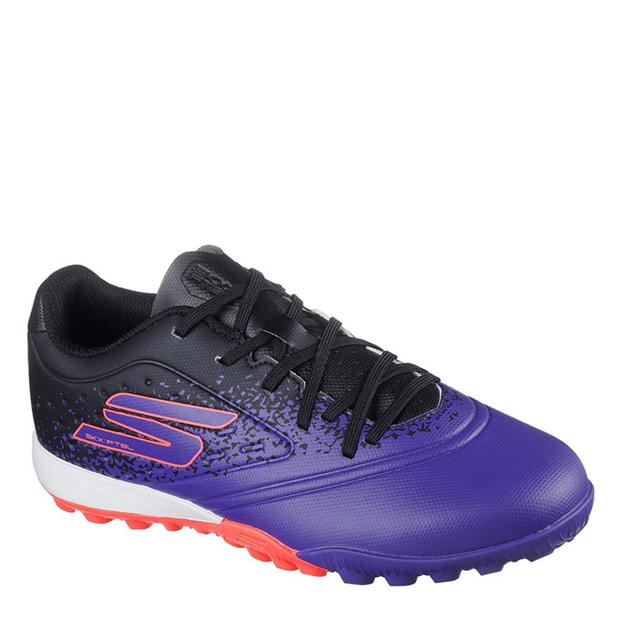 Ghete fotbal gazon sintetic Skechers Razor pentru copii mov negru