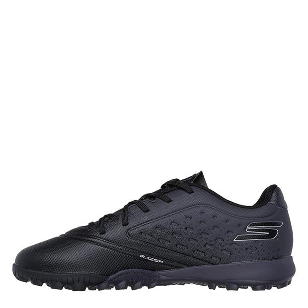 Ghete fotbal gazon sintetic Skechers Razor pentru copii negru argintiu