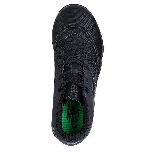 Ghete fotbal gazon sintetic Skechers Razor pentru copii negru argintiu