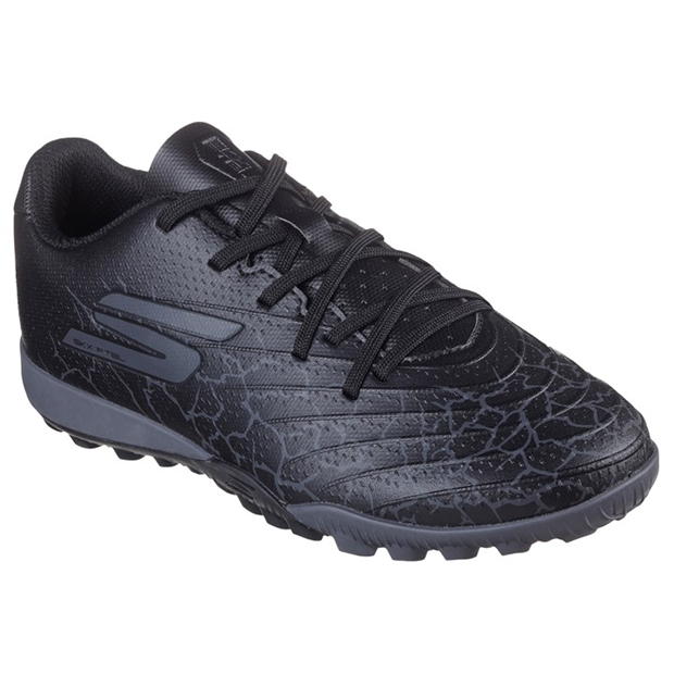 Ghete fotbal gazon sintetic Skechers SKX_01 pentru copii negru argintiu