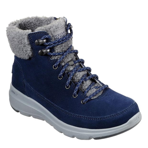 Ghete Skechers Glacial Ultra Snug pentru femei bleumarin gri