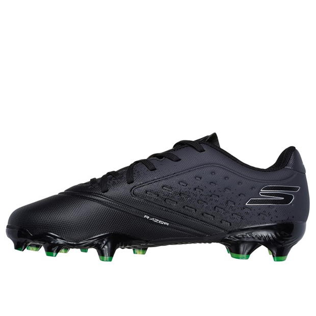 Ghete Skechers Razor Juniors Firm Ground fotbal negru argintiu