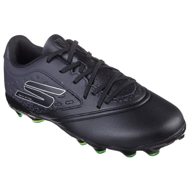 Ghete Skechers Razor Juniors Firm Ground fotbal negru argintiu