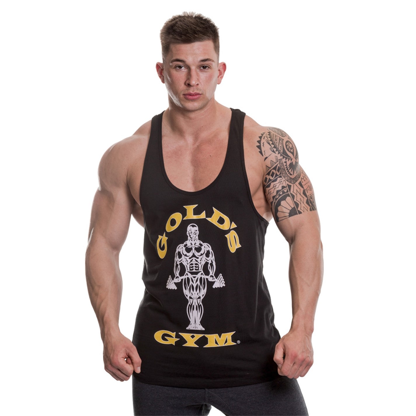 Golds sala Muscle Joe Premium Stringer Vest negru