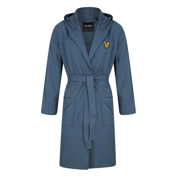 Halat de baie Lyle and Scott cu gluga pentru barbati roz albastru