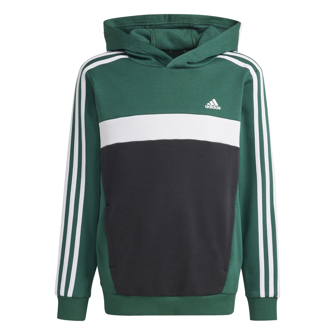 Hanorac adidas Tiberio 3-Stripes Colourblock Juniors collegiate verde