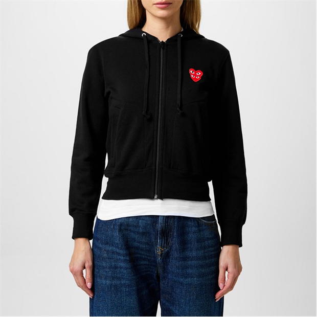 Hanorac COMME DES GARCONS PLAY Double Heart negru rosu