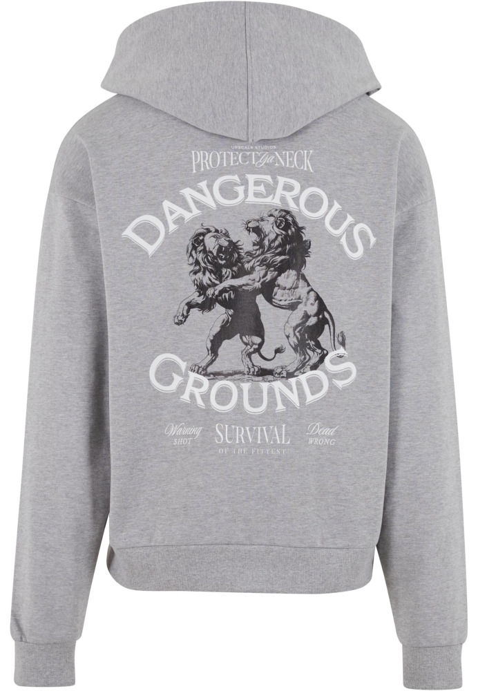 Hanorac Dangerous Grounds lejer cu fermoar deschis gri Mister Tee