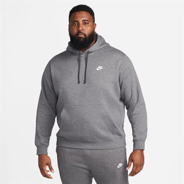 Hanorac fleece Nike Sportswear Club gri carbune heathr