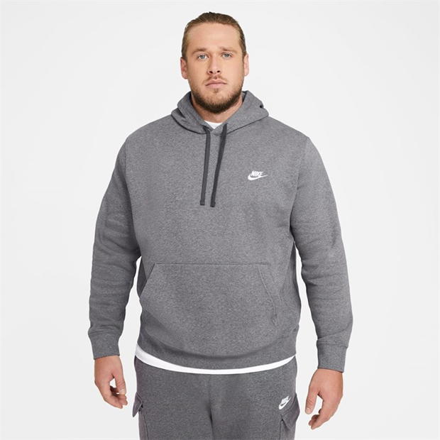 Hanorac fleece Nike Sportswear Club gri carbune heathr